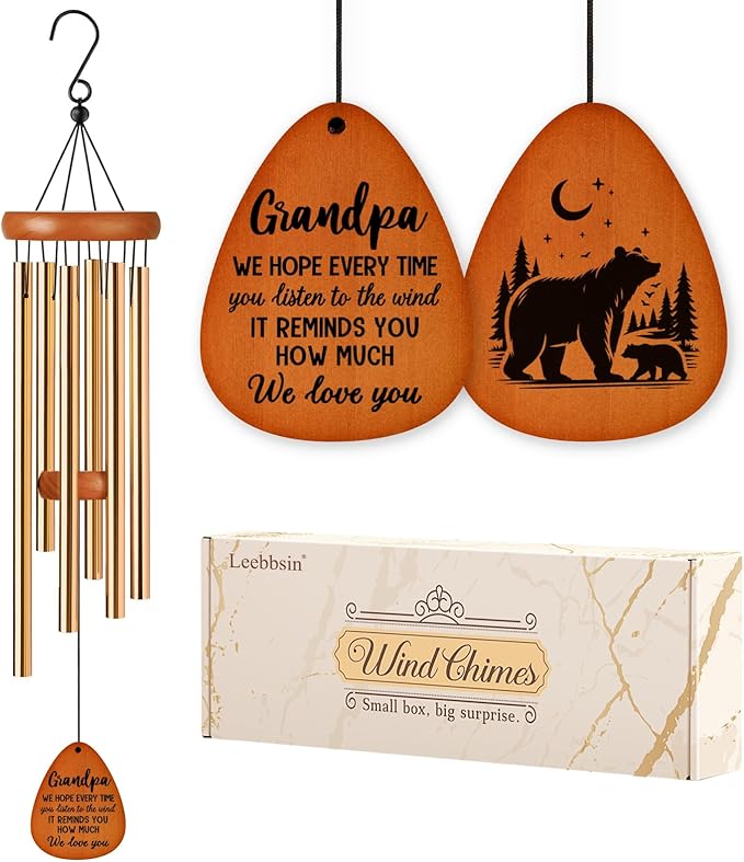 Gifts for Grandpa, Grandpa Wind Chimes, Best Gift for Grandpa, Birthday Gift for Grandfather from Granddaughter, Grandson, Grandpa Gifts Ideas for Father's Day Christmas