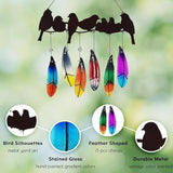 Glass Wind Chime for Outside Metal Bird Yard Art Colored Glass Memorial Wind Chimes for Mom Loved One Gifts