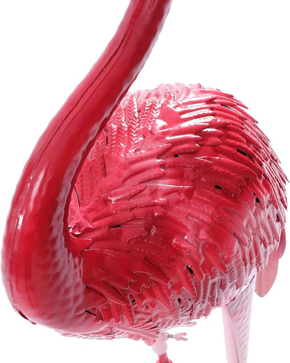 Red Flamingos Yard Decorations,3 Pack Extra Large 47.3" /37.4"/27.95" Tall Iron Flamingo Sculptures Lifelike Flamingo Figurine Set for Home Patio Lawn Garden Art Backyard Decor