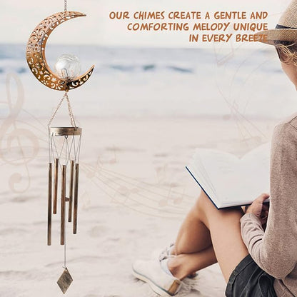 Outdoor Moon Light Wind Chimes, Mom Gift Moon Gifts, Mother Decor, Garden Gifts, Sympathy Wind Chimes Outdoor for mom, Grandma, Memorial Wind Chime.