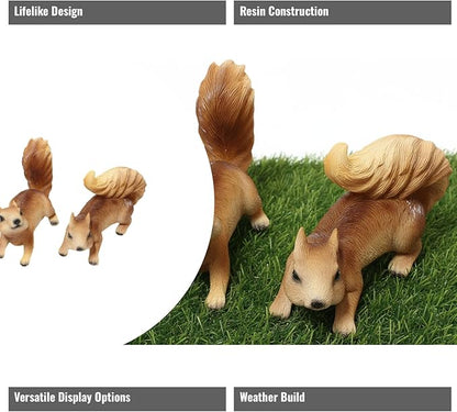 Resin Garden Decor Figurines for Outdoor Courtyard and Landscape Display (Brown, 23.5x12.5x25 cm)