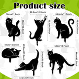 Tandefio 6 Pack Black Cat Garden Stakes Metal Cat Silhouette Decorative Garden Statues for Yard Art Outdoor Decor for Patio Lawn Farmhouse Ornament Cats Lover Gifts Bird Repellent Scaring Pest(Large)