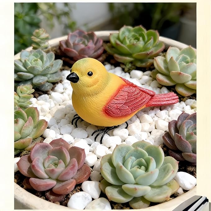 Bird Statue Outdoor Plants Pot Hanging Decor Garden Animal Sculpture for Tree Fence Balcony Patio Lawn Yard Ornaments