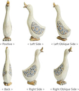 Artpaul Vintage Duck Statue for Garden - Handcrafted Duck Yard Decor with Floral Wing Patterns, Realistic Duck Gifts for Outdoor Lawn Ornaments, Patio & Home Decor