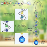 2 Pack Crystal Sun Catcher,Colored Suncatcher for Window Hanging Double Spiral Design,Wind Spinner Gazing Prism Ball Spiral Tail,Rainbow Maker for Yard Garden Indoor Home Outdoor Decor Party Gifts
