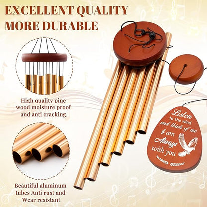 Wazzio Memorial Wind Chimes, 25" Sympathy Gifts for Loss of Loved One, Memorial Gifts for Loss of Mom Dad, Bereavement Gift Ideas for Garden Home Outdoors