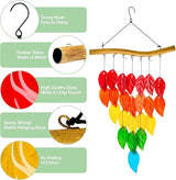 Glass Wind Chimes，Wind Chimes for Outside，Colorful Wind Chime 28" Garden Chimes for Home Patio, Housewarming Gifts for New House, Gift for Unisex