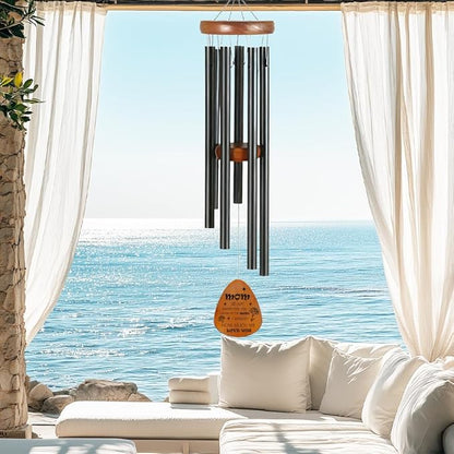 Memorial Wind Chimes for Outdoor, Mother Theme Metal Windchime with Carnation & Butterfly Design, Perfect Mother's Day and Mother's Birthday Gift, Wind Chime for Garden Patio and Home Decor