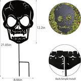 Halloween Decorations Outdoor, Metal Skull Decorative Garden Stakes for Halloween Decor, Metal Yard Signs for Outside Garden Lawn Porch Party Decorations