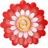 Metal Flowers Wall Decor Indoor Outdoor Metal Wall Art for Home Farmhouse Living Room Bedroom Bathroom Garden Decorations - Red