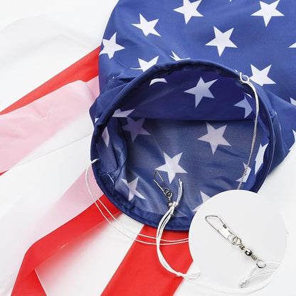2 Pack American Flag Windsock, 40 Inch USA 4th of July Decorations Outdoor, Fade Resistant Stars & Stripes Patriotic Decor, Red White and Blue Wind Socks for Outside Memorial Day Yard Garden Decor