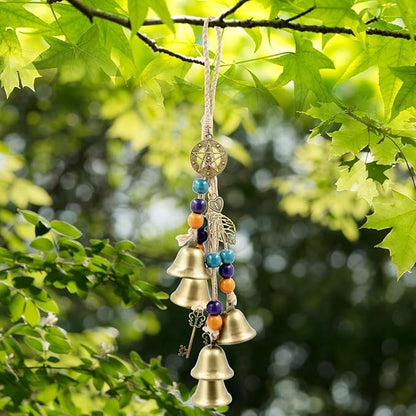 Witch Bells Protection for Door Knob, 13" Hanger Wind Chimes, Christmas Bells for Witchy Home Decor, Witchy Things Clear Negative Energy Witchcraft Supplies (Heath, Soul, Vitality)