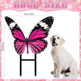1 Pcs Spring Metal Butterfly Garden Stakes Decor 16.5 Inch Decorative Pink Purple Butterfly Yard Stake Outdoor Insect Decor Metal Garden Art Ornaments for Patio Porch Lawn Backyard