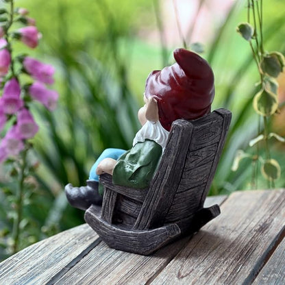 OwMell Gnome Statue for Garden, Funny Gnomes Figurine Ornament for Outdoor Yard Lawn Patio Decor 7" - Drinking Wine