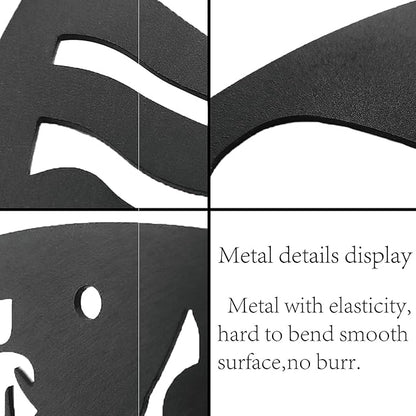 CREATCABIN Love Metal Wall Decor Hanging Letter Signs Iron Black Iron Rustic Love Word Leaves Butterfly Art Decoration Sign Cutout for Valentine's Day Home Office Living Room Walls 11.8 x 4.7 Inch