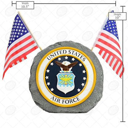 Red Carpet Studios Military Garden Stone with Flags, 10", United States Air Force