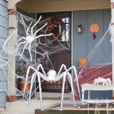FOIMAS 3pcs Halloween Realistic Hairy Spider,Large White Scary Spiders Prop for Lawn Yard Wall Indoor Outdoor Halloween Party Decoration,59",35",12"