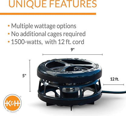 K&H Pet Products Pond Heater for Outdoor Ponds with Fish, Deluxe Thermo-Pond Perfect Climate Deicer, Winter Oxygen Exchange for Live Fish, Thermostatically Controlled, Safety Listed - 9in 1500W