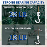 4 Pack White Ceiling Hooks for Hanging Plants, Swag Plant Hooks for Ceiling Heavy Duty, Indoor Outdoor, Metal Hangers for Hanging Baskets, Wind Chimes, Bird Feeders, Lights, Wall Decoration