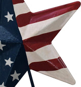 K KILIPES Metal Star Barn Yard Sign Garden Stake Decor for 4th of July, American Flag Patriotic Star Yard Stake Lawn Ornament Independence Day Memorial Day Outdoor Decorations (2, 12" H)