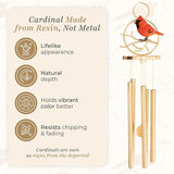Cardinal Wind Chimes for Outside – Wind Chimes for Loss of Loved One - Sympathy Gift for Loss of Mom, Dad, Husband, Child, Grandparent, Other Loved Ones