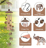 Elephant Wind Chimes for Outside, Elephant Gifts for Women/Mom/Grandma Birthday Gifts,Memorial Gift,Soothing Bass Tones Outdoor Metal WindChimes for Home, Lawn, Porch, Patio, Garden,Yard Decor(35")