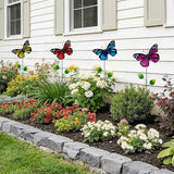 4 Pack Butterfly Decorative Garden Stakes,Metal Colorful Butterfly Garden Decor,Yard Art Spring Decor for Outdoor Porch Lawn Pathway