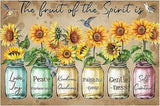 Funny Flowers Metal Sign, Metal Country Rustic Tin Sign, the Fruit of the Spirit, Yard Sign Garage Farm Outside Garden Wall Decor Sign Plaque Outdoor for Home Fence 8 X 12 Inch