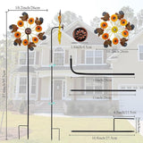 VEWOGARDEN 2PCS Wind Spinners Outdoor, Metal Wind Spinners with Sunflower and Hen Design for Yard Garden Lawn Thanksgiving Decorations