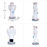 Dlfghos Solar Garden Angel Statue Solar Angel Outdoor Garden Decor Statues Praying Angel Memorial Figurine Light Decorations for Outside Yard Lawn Garden Cemetery Decor Gifts for Mom Grandma Women