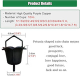 Decorative Rain Chains Waterfall, Black Copper Rain Chains for Gutters, Home Rain Decorative Rain Catcher Chain 100/200/300cm Long, Outdoor Water Feature Eaves Drainage Cups (2.6m/8.5ft)