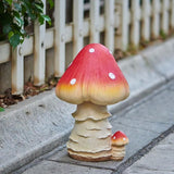 Mushroom Decor Fairy Garden Accessories - Outdoor Garden Decor Mushrooms Ornament for Garden Decoration Garden Gnome's Favorite Mushroom Statues (12.2” Red)