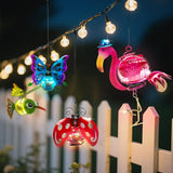 4-in-1 Solar Hanging Lights LED Outdoor Garden Decor Light Waterproof Powered Unique Decorations for Sister Birthday Gardening Gifts for Mom Women Backyard Yard Path Front Porch Balcony