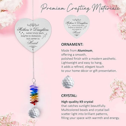 Aluminum Ornament Suncatcher - Christmas Mother's Day Birthday Gift for Women - Mothers and Daughters Keepsake - Heartfelt Gifts for Mom, Grandma, Nana, Mama, Daughters, Granddaughters