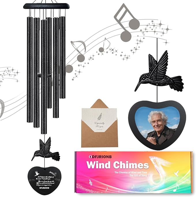 32-Inch Heartfelt Memorial Wind Chimes - Gently Soothing Sympathy Gifts for Loss of Loved One, Perfectly Serene Wind Chimes for Outside & Meaningful Memorial Gifts
