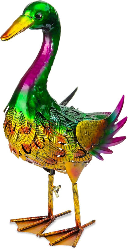 Mallard Duck Garden Statues, Metal Duck Outdoor Decor, Mallard Duck Yard Art for Garden Pond Backyard Lawn Beach Decoration