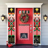 Ivenf Nutcracker Soldier Christmas Decorations, 2pc 71x13in Outdoor Yard Banner, Fade Resistant Fabric, Ready to Hang, Indoor-Outdoor Use, Home, Office, Shop Decor