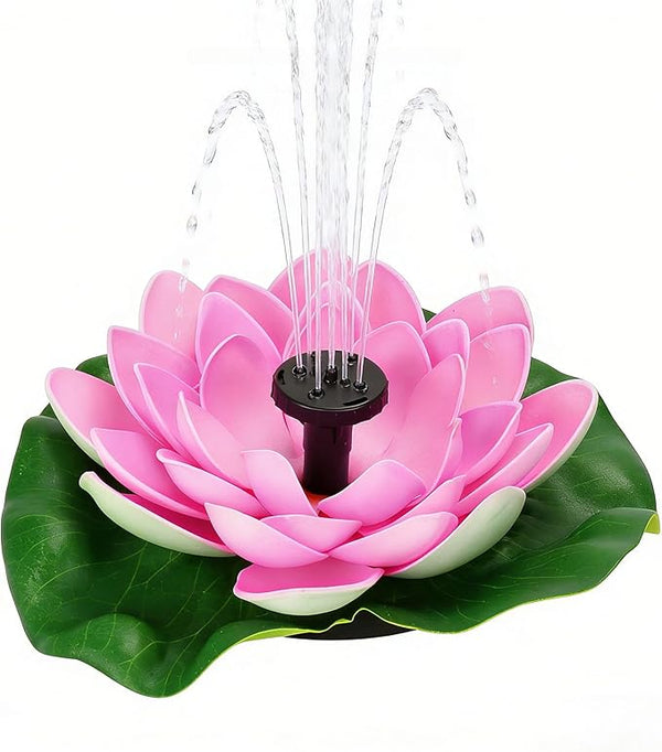 Solar Water Fountain for Bird Baths, Floating Solar Powered Water Fountain Pump for Birdbath, Garden, Pond, Pool, Outdoor Decor, Water Lily, Berry Pink