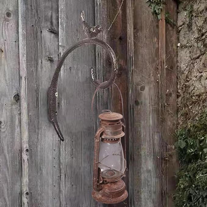 2Pcs Cast Iron Wall Hanging Plant Bracket,Bird Wall Metal Plant Hangers Cast Iron Plant Hanger Decoration for Flower Basket Bird Feeder Wind Chimes Planters