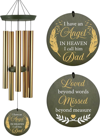 ASTARIN Memorial Angel 36" Wind Chimes, Personalized Name Sympathy Wind Chime, in Memory of Loss Mom Loved One, Large Deep Tone Bereavement Windchimes for Outside Clearance(Produced in USA)