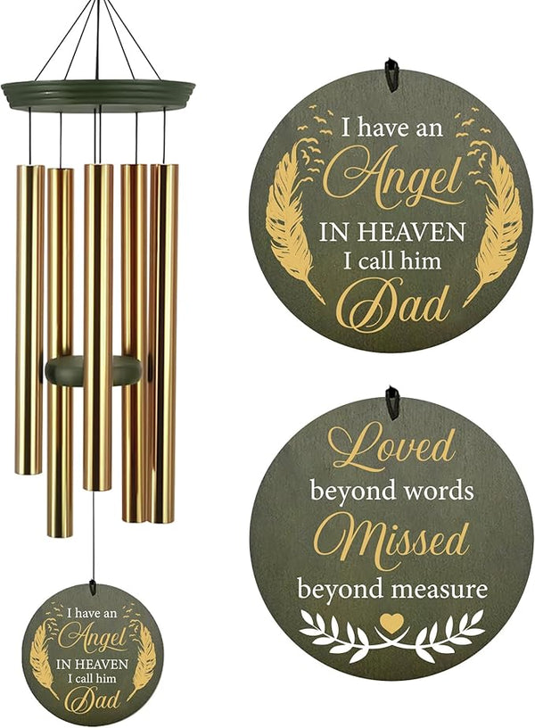 ASTARIN Memorial Angel 36" Wind Chimes, Personalized Name Sympathy Wind Chime, in Memory of Loss Mom Loved One, Large Deep Tone Bereavement Windchimes for Outside Clearance(Produced in USA)