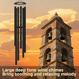 66" Extra Large Wind Chimes for Outside Deep Tone, 6 Thick and Bold Aluminum Tubes Tuned Relaxing Melody Wind Chime, Big Wind Chimes for Garden Patio Decor, Great Gift Idea for Mother's Day (Black)