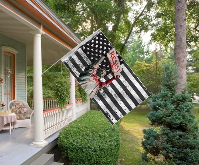 Resist Flag 6X10Ft,Protest American Flag,Statue of Liberty Design Flags, Men Women Banner,Vibrant Colors, Double Stitched with 2 Brass Grommets, Bar Garden Street Decoration, GYM, Office Decor,Indoor Outdoor Use,Gifts. (6x10ft)