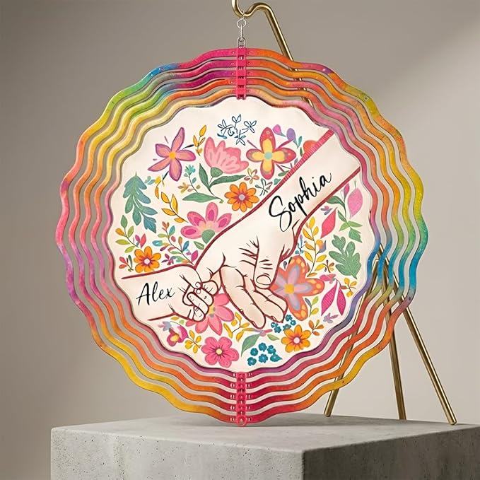 Personalized Mother's Day Wind Spinner for Mom Grandma, Mama Grandma Gifts Mothers Day Christmas, Floral Garden Decor Gift, Outdoor Yard Hanging Ornament 4