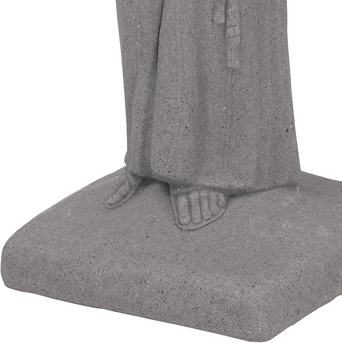 EMSCO Group Saint Francis Statue Natural Granite Appearance Made of Resin Lightweight 29" Height