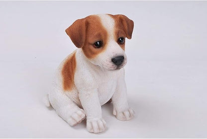 HI-LINE Sitting Jack Russel Terrier Puppy Outdoor Garden Statue - 6.5"