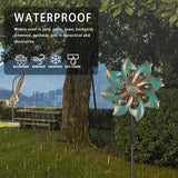 DREAMYSOUL Outdoor Wind Spinner 37 Inch, Metal Garden Wind Sculpture Bronze Wind Spinners for Patio Yard Lawn Decor