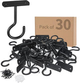 30Pack Ceiling Hooks Bulk 2.5in for Hanging Plants Black
