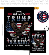 Welcome to Trump Country Flag Yard Sign Wall Hanging Decor Home Poster Rally Shooting MAGA Vance 2024 Political Poster Lawn Garden Outdoor Patriotic Patio Decoration Republican Gift Made in USA