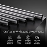 Serene Harmony 32-Inch Deep Tone Wind Chimes - Matte Black & Silver Memorial Chimes for Outside - Weather Resistant Aluminum Decor for Garden, Patio, and Porch